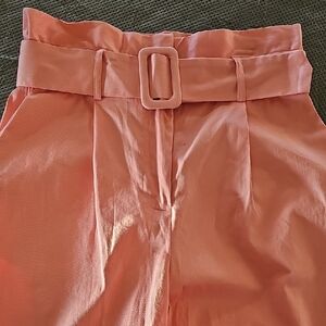 Stylish Coral High-Waisted Pants